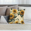 Ulloord  Vintage Sunflower Decorative pillow Cover Fresh Flower with Green Leaf Throw Farmhouse pillowcase Rustic Cushion Cover Home for Sofa