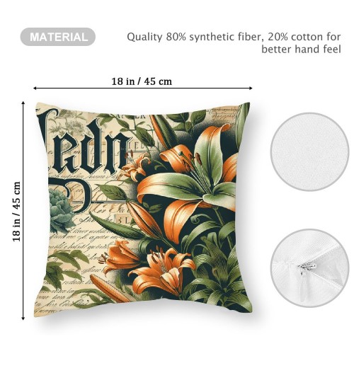 Ulloord Vintage Flower Throw pillow Covers&nbsp; Rustic Farmhouse pillow Covers Floral Bicycle&nbsp; pillow Cases Outdoor Cushion Cover for Sofa