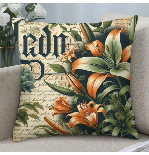 Ulloord Vintage Flower Throw pillow Covers&nbsp; Rustic Farmhouse pillow Covers Floral Bicycle&nbsp; pillow Cases Outdoor Cushion Cover for Sofa