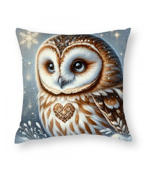 Ulloord  pillow Covers Super Soft Cute Animal Owl Throw pillow Covers Winter Snow Decor pillowcase Cushion Cover