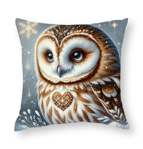 Ulloord  pillow Covers Super Soft Cute Animal Owl Throw pillow Covers Winter Snow Decor pillowcase Cushion Cover