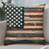 Ulloord  Throw pillow Covers Retro Rustic Wood Background with Vintage USA American Flag Decorative pillow Covers for Independence Day pillow Case Cushion Cover Home Bed Couch