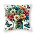 Ulloord Spring Rustic Farmhouse Throw pillow Covers Vintage Yellow Floral Flowers pillowcase Cushion Cover for Home Sofa