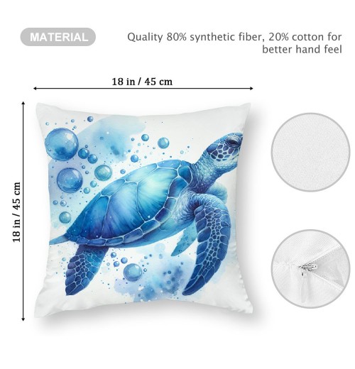 Ulloord Sea Turtle Throw pillow Cover Summer Ocean Beach Theme Decor Cushion Case Super Soft Marine Animals Decorative pillow Covers for Home Sofa Couch