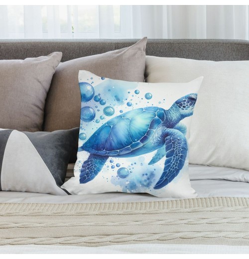 Ulloord Sea Turtle Throw pillow Cover Summer Ocean Beach Theme Decor Cushion Case Super Soft Marine Animals Decorative pillow Covers for Home Sofa Couch