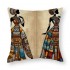 Ulloord  African pillow Covers Vintage Colorful African Women Art Painting Throw pillow Case Cushion Covers Home Decorative Throw pillowcases