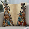 Ulloord  African pillow Covers Vintage Colorful African Women Art Painting Throw pillow Case Cushion Covers Home Decorative Throw pillowcases