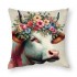 Ulloord Farmhouse Cow pillow Covers Vintage Watercolor Animal Print Decor pillows case Cushion Cover Decorations Kids Sofa Bed Office(Cow Floral)