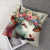 Ulloord Farmhouse Cow pillow Covers Vintage Watercolor Animal Print Decor pillows case Cushion Cover Decorations Kids Sofa Bed Office(Cow Floral)