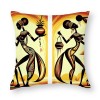 Ulloord Throw pillow Covers Ethnic Series Vintage Tribe Lady Art Painting Style Decorative Cushion Cases Outdoor pillowcases Home Decor