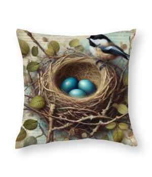 Ulloord pillow Covers Vintage Bird Nest Decorative Throw pillow Case Cushion Cover for Bed Office Living Room Sofa