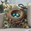 Ulloord pillow Covers Vintage Bird Nest Decorative Throw pillow Case Cushion Cover for Bed Office Living Room Sofa