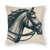 Ulloord  Horse Throw pillow Covers, Rustic Animals Horse Art Pattern Cushion Case for Home Living Room Decor, Retro Farmhouse Horse Black Brown Decorative Throw Cushion Case