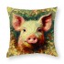 Ulloord pillow Covers Abstract Animal Pig Throw pillow Covers Square pillowcase Cushion Cover for Home Sofa Couch Car Decoration