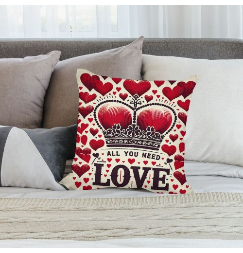 Ulloord Tree Valentine pillow Cover Happy Valentines Day Throw pillow Covers Vintage Red Truck&nbsp;Bicycle&nbsp;&nbsp;Roses Cushion Cover Home Decor