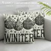 Ulloord Gray Christmas pillow Covers Farmhouse Christmas Decorations Tree Snow Hello Holiday Decor Throw Cushion Case for Home Couch