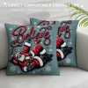 Ulloord Gray Christmas pillow Covers Farmhouse Christmas Decorations Snowman Merry Christmas Holly Jolly Winter Holiday Decor for Home Couch