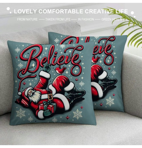 Ulloord Gray Christmas pillow Covers Farmhouse Christmas Decorations Snowman Merry Christmas Holly Jolly Winter Holiday Decor for Home Couch