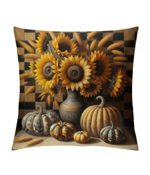 Ulloord Fall Decor pillow Covers Pumpkin Farmhouse Decorations Pumpkin Sunflower Farm Truck Throw Cushion Case for Fall Thanksgiving Home Decorative pillows