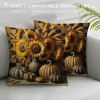 Ulloord Fall Decor pillow Covers Pumpkin Farmhouse Decorations Pumpkin Sunflower Farm Truck Throw Cushion Case for Fall Thanksgiving Home Decorative pillows