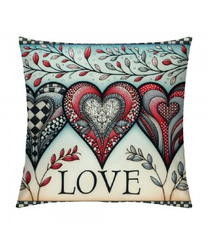 Ulloord  Valentines Day Throw pillow Covers, Love Heart Tree Spring Farmhouse Holiday Red Cushion Case for Home Sofa Couch Decoration