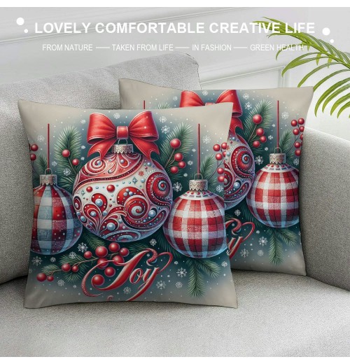 Ulloord Christmas Throw pillow Covers, Xmas Tree Farmhouse Holiday Cushion Case for Home Couch Decoration