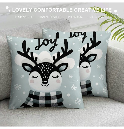 Ulloord Christmas pillow Covers Farmhouse Christmas Decorations Snowman Winter Holiday Decor Stripes Throw Cushion Case for Home Couch