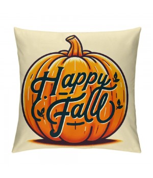 Ulloord  Pumpkin Halloween Throw pillow Cover Farmhouse Autumn Cushion Case for Sofa Couch Linen