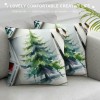 Ulloord Watercolor Christmas Throw pillow Cover Cushion Case for Home Decor Sofa Couch Linen Farmhouse Christmas Decorations