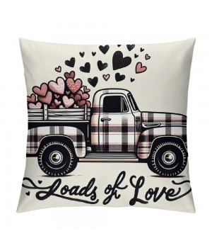 Ulloord Valentines Day pillow Covers Spring Farmhouse Decor with Love Heart Holiday Decorations Throw Cushion Case for Home Decorations