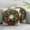 Ulloord Christmas pillow Covers Farmhouse Xmas Decorations Merry Truck Winter Holiday Decor Throw Cushion Case for Home Couch