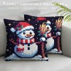 Ulloord Christmas pillow Covers Farmhouse Christmas Decorations Truck Snowman Winter Holiday Decor Throw Cushion Case for Home Couch