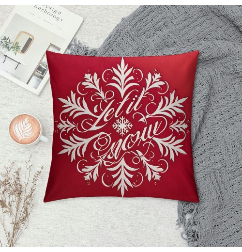 Ulloord Red Christmas pillow Covers Farmhouse Christmas Decorations Merry Christmas Winter Holiday Decor Throw Cushion Case for Home Couch