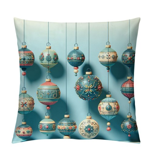 Ulloord  Blue Christmas pillow Covers Farmhouse Christmas Decorations Merry Christmas FA La La Winter Holiday Decor Throw Cushion Case for Home Couch