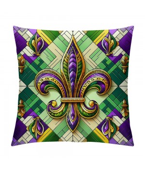 Ulloord Mardi Gras pillow Covers Spring Farmhouse Decor Truck Holiday Decorations Throw Cushion Case for Home Decorations