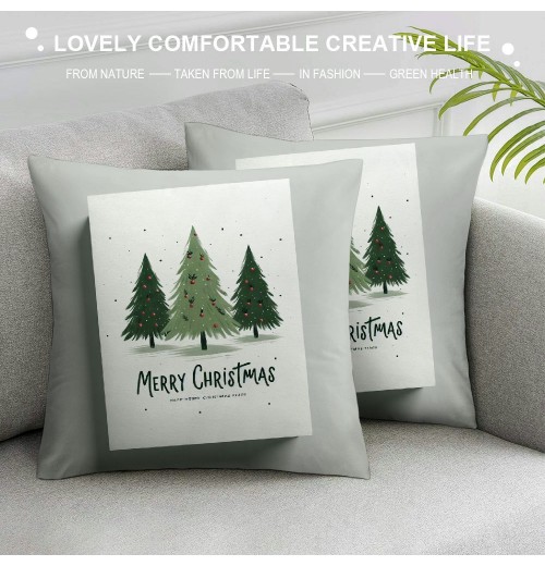 Ulloord Christmas pillow Covers Farmhouse Christmas Decorations Merry Christmas Tree Winter Holiday Decor Throw Cushion Case for Home Couch