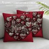 Ulloord  Valentines Day Throw pillow Covers , Love Heart Spring Farmhouse Holiday Red Cushion Case for Home Sofa Couch Decoration