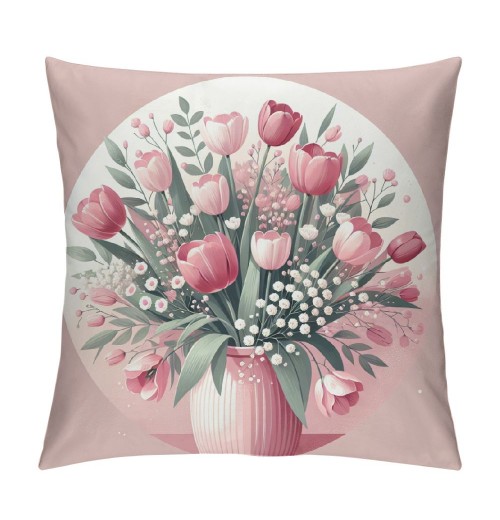 Ulloord  Spring pillow Covers Decorations Pink Throw pillowcase for Home Couch Decor