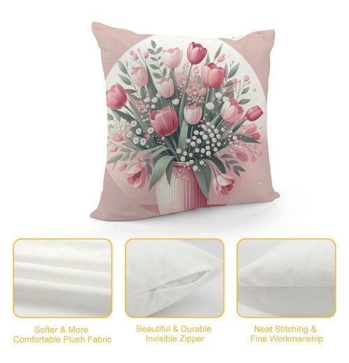 Ulloord  Spring pillow Covers Decorations Pink Throw pillowcase for Home Couch Decor