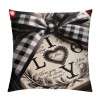 Ulloord Valentines Day Throw pillow Covers, Spring Farmhouse Holiday Red Gray Cushion Case for Home Sofa Couch Decoration