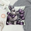 Ulloord Purple Tulips Rabbit Easter pillow Covers Buuny Eggs Easter Decorations Flowers Spring Farmhouse Throw Cushion Case for Home Sofa Couch