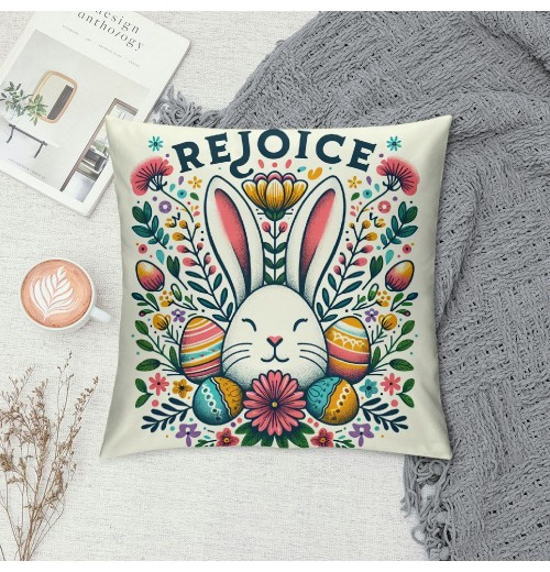 Ulloord Eggs Bunny Decorative Throw pillow Cover, Flower Outdoor pillowcase, Floral Cushion Case Home Decor