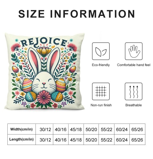 Ulloord Eggs Bunny Decorative Throw pillow Cover, Flower Outdoor pillowcase, Floral Cushion Case Home Decor