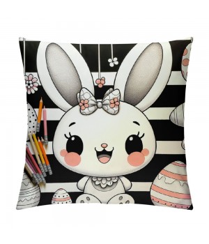 Ulloord Easter pillow Covers, Decorative Easter Bunny Eggs pillow Covers Spring Decorations for Living Room Sofa Couch Bed Patio Indoor Outdoor Home Decor