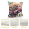 Ulloord pillow Covers, Rabbits Bunny Hello Peeps Eggs Truck Striped Farmhouse Decorative Throw pillowcases for Home Sofa Couch Decoration