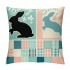 Ulloord pillow Covers, Rabbits Bunny Buffalo Plaid Striped Truck Egg Farmhouse Decorative Throw pillowcases for Home Sofa Couch Decoration (Blue)