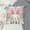 Ulloord pillow Covers, Rabbits Bunny Hello Peeps Eggs Truck Striped Farmhouse Decorative Throw pillowcases for Home Sofa Couch Decoration