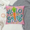 Ulloord pillow Covers, Bunny Trail Striped Truck Farmhouse Decorative Throw pillowcases for Home Sofa Couch Decoration (Pink)