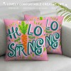 Ulloord pillow Covers, Bunny Trail Striped Truck Farmhouse Decorative Throw pillowcases for Home Sofa Couch Decoration (Pink)