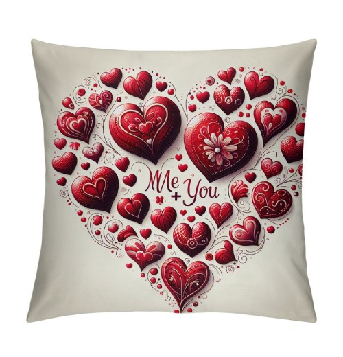 Ulloord  Valentines Day Throw pillow Covers, Love Heart Truck Spring Farmhouse Holiday Red Cushion Case for Home Sofa Couch Decoration